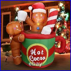 6 ft. Tall Gingerbread Man in Hot Cocoa Mug Inflatable Christmas Decoration
