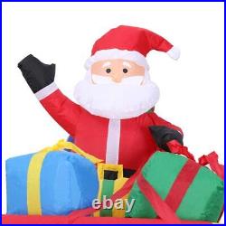7.2ft Long Christmas Inflatable Santa on Red Sleigh LED Lighted Blow-up Yard Dec