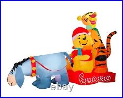 7.5 Ft EEYORE PULLING WINNIE THE POOH & TIGGER ON SLEIGH Airblown Inflatable