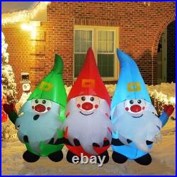 7 FT Christmas Inflatables Three Santa Claus withLED Light Xmas Decorations Props