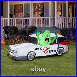 7 FT GHOSTBUSTERS ECTO 1 MOBILE WITH SLIMER Airblown Lighted Yard Inflatable