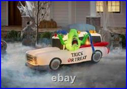 7 FT GHOSTBUSTERS ECTO 1 WITH SLIMER Airblown Lighted Yard Inflatable