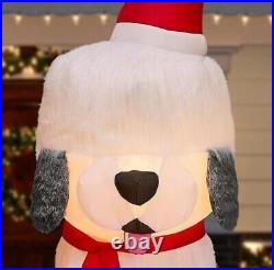 7' FUZZY SHEEP DOG Christmas Airblown Lighted Yard Inflatable