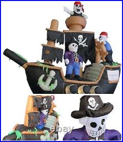 7 Foot Halloween Inflatable Skeletons Ghosts Pirate Ship Lights Decor Outdoor