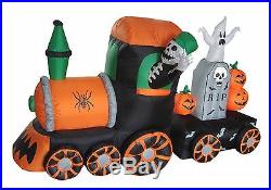 7 Foot Long Halloween Inflatable Skeleton Ghost Pumpkin on Train Yard Decoration