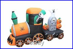 7 Foot Long Halloween Inflatable Skeleton Ghost Pumpkin on Train Yard Decoration