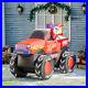 7′ Inflatable Christmas Santa Claus Driving Trailer with Gift Boxes, LED Lights