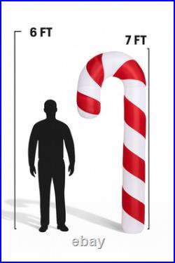 7 ft LED Candy Cane Prop Light Up Christmas Yard Decoration Home Accents Holiday