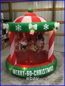 7ft Gemmy Airblown Inflatable Prototype Christmas Giant Carousel #117376