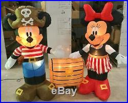 7ft Gemmy Airblown Inflatable Prototype Halloween Mickey Minnie Pirates #58560