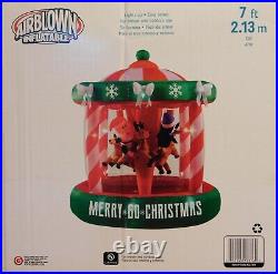 7ft Gemmy Carousel Animated AirBlown Christmas Inflatable