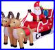 8Ft Christmas Inflatable Decorations Outdoor Claus on Sleigh with Two Blow up Bu