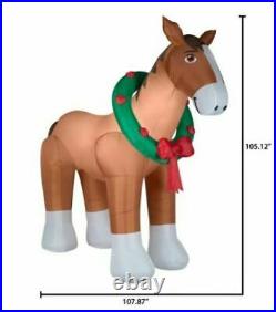 8.5' Clydesdale Horse Animal Christmas Gemmy Airblown Inflatable Equine Lovers