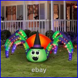 8.5 Ft Animated Rainbow Wave Spider Airblown Lightshow Inflatable