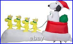 8.5' SNOOPY IN DOG BOWL SLEIGH Airblown Lighted Yard Inflatable
