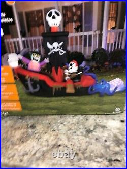 8.9 Ft Gemmy Haunted Animated Skeleton Pirate Ship Inflatable Octopus Airblown N