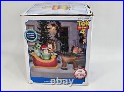 8' DISNEY'S TOY STORY SLEIGH Airblown Yard Inflatable WOODY BUZZ LIGHTYEAR