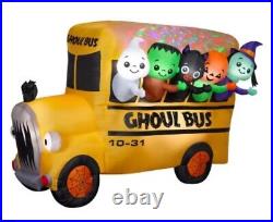 8 FT ANIMATED HALLOWEEN GHOUL BUS Airblown Lighted Yard Inflatable