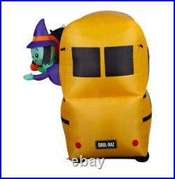 8 FT ANIMATED HALLOWEEN GHOUL BUS Airblown Lighted Yard Inflatable