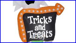 8 FT Inflatable Ghost Trick-or-Treat Sign Halloween Yard Decoration Airblown