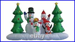 8 Foot Long Christmas Inflatable Snowman Family Penguin Trees Garden Decoration