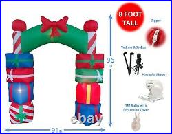 8 Foot Tall Christmas Holiday Inflatable Gift Boxes Archway Arch Yard Decoration