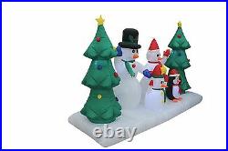 8 Foot Wide Christmas Inflatable Snowman Penguin Tree Air Blown Yard Decoration