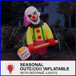 8 Ft. Tall Pre-Lit Inflatable Clown with Lights