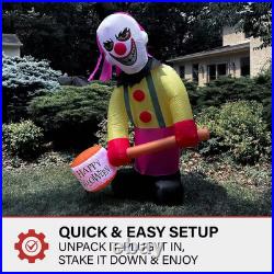 8 Ft. Tall Pre-Lit Inflatable Clown with Lights