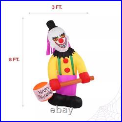 8 Ft. Tall Pre-Lit Inflatable Clown with Lights