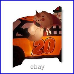 8' Lighted Christmas Home Depot Car #20 Tony Stewart Snowman Inflatable By Gemmy
