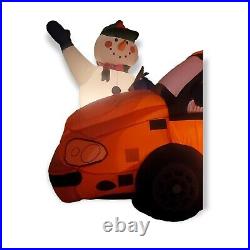 8' Lighted Christmas Home Depot Car #20 Tony Stewart Snowman Inflatable By Gemmy