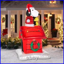 8' Peanuts Snoopy on Doghouse Pre-Lit Airblown Inflatable Christmas Decor