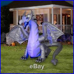 8 ft Animated wings Winter White Dragon FIRE & ICE Halloween Inflatable NEW