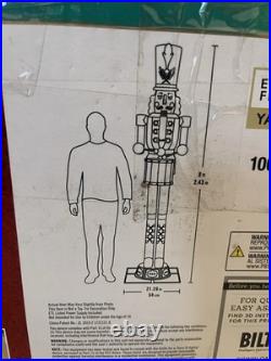 8 ft Giant Nutcracker with LCD LifeEyes and Sound Yard Sculpture