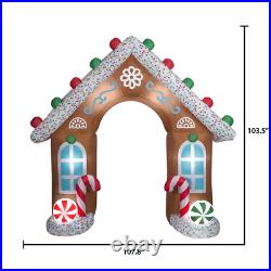 9Ft Giant Inflatable Gingerbread House Archway Outdoor Christmas Blow up Decor