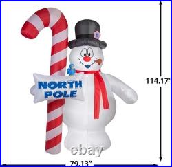 9.5 FT COLOSSAL FROSTY THE SNOWMAN AIRBLOWN INFLATABLE With CANDY CANE