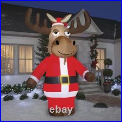 9.5 Ft GIANT CHRISTMAS MOOSE IN SANTA SUIT Airblown Lighted Yard Inflatable
