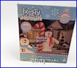9.5 Ft. Gemmy Airblown Inflatable Giant'FROSTY THE SNOWMAN' White WithCandy Cane
