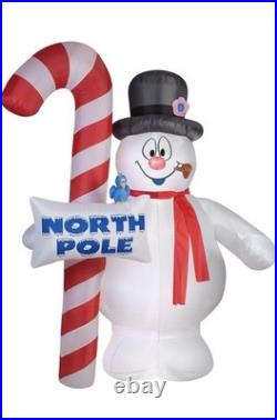 9.5 Ft. Gemmy Airblown Inflatable Giant'FROSTY THE SNOWMAN' White WithCandy Cane