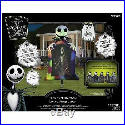 9.5' Jack Skellington Tombstone Screen LIVING PROJECTION Halloween Inflatable