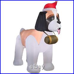 9.5ft Christmas Gemmy St Bernard Dog W. Santa Hat Airblown Inflatable Yard Decor