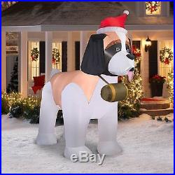 9.5ft Christmas Gemmy St Bernard Dog W. Santa Hat Airblown Inflatable Yard Decor