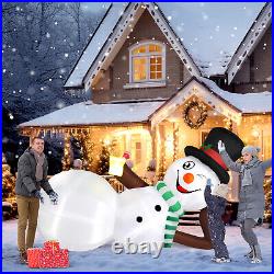 9.8 FT Inflatable Lighted Snowman Yard Decoration Christmas Blow Up Party Decor
