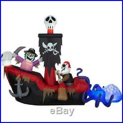 9 FT ANIMATED PIRATE SHIP WITH OCTOPUS Airblown Lighted Yard Inflatable