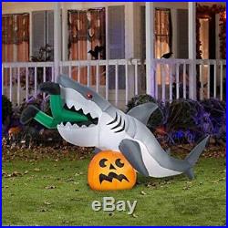9 FT ANIMATED SNACKING SHARK Airblown Lighted Yard Inflatable HEAD TURNS