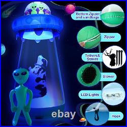 9 FT Halloween UFO Cow Alien Inflatable Yard Decor with LED Blow up Inflatable A