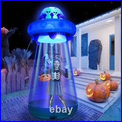 9 FT Halloween UFO Cow Alien Inflatable Yard Decor with LED Blow up Inflatable A