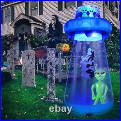 9 FT Halloween UFO Cow Alien Inflatable Yard Decor with LED Blow up Inflatable A