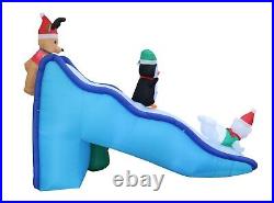 9 Foot Wide Inflatable Trio Polar Bear Penguin Reindeer on Slide Christmas Tree